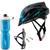 Capacete Ciclismo Bike Mtb + Garrafa Térmica + Suporte Azul tsw raptor 3