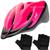 Capacete Ciclismo Feminino Masculino Bike Ptk Ajustável Com Viseira + Par de Luvas Rosa fosco