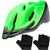 Capacete Ciclismo Feminino Masculino Bike Ptk Ajustável Com Viseira + Par de Luvas Verde fosco