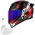 Capacete Esportivo + Viseira Colorida Novo ASX Eagle Racing Diagon   Vermelho e Branco + Viseira Violeta
