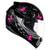 Capacete Feminino Borboleta Novo EBF New Spark Preto Fosco e Rosa