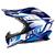 Capacete Feminino Masculino Trilha Motocross Enduro Fast Tech Pro Tork Off Road Esportivo AZUL - BRANCO