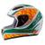 Capacete Mixs Fokker Flame Fundo Branco Laranja