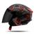 Capacete Moto Aberto Urbano New Liberty 3 Three Flowers Brilhante Viseira Fume Pro Tork VERMELHO