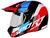 Capacete moto cross com viseira Bieffe 3 Sport 3 Sport - Adventure Azul/Vermelho