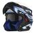 Capacete Moto Fechado Feminino Masculino Escamoteável Robocop Pro Tork Attack Evo Fosco PRETO - AZUL