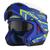 Capacete Moto Fechado Feminino Masculino Escamoteável Robocop Pro Tork Attack Evo Fosco AZUL - AMARELO