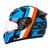 Capacete Moto Fechado Mixs Mx5 Super Speed Fosco Azul e Laranja Fosco