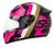 Capacete Moto Fechado Mixs Mx5 Super Speed + Narigueira Rosa Dourado Fosco