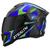 Capacete Moto Fechado Pro Tork Stealth Concept Brilhante Viseira Fumê AZUL - VERDE