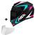 Capacete Moto Feminino Masculino Asx Eagle Street + Viseira extra Fume STREET BRILHO PRETO/TIFFANY/ROSA