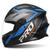 Capacete moto integral R8 Pro Speed Fosco feminino e masculino com viseira cristal Pro Tork PRETO - AZUL