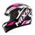 Capacete Moto Mixs Fokker V23 Fechado Motoqueiro Integral Preto e Rosa Fosco