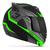 Capacete Moto Robocop Articulado Escamoteável Modular Masculino Feminino Jet 3 Visor Fumê Pro Tork PRETO VERDE