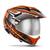 Capacete Motocross Trilha Esportivo Off Road  Pro Tork Th1 Vision Adventure Vis. Cromada LARANJA - BRANCO