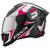 Capacete Para andar de Moto Masculino e Feminino Fechado  Stealth Concept Brilhante Vis. Cromada BRANCO - ROSA