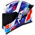 Capacete Para Motociclista Masculino Feminino ASX Eagle Racing Diagon Lançamento Branco Azul e Vermelho