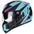 Capacete Peels Icon Fast Com Oculos Interno Fume Masculino Feminino Verde Água Fosco com Rosa