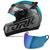 Capacete Pro Tork Evolution G7 Preto Brilhante + Viseira Camaleão Preto, Azul, Viseira camaleao