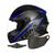 Capacete R8 Fechado Integral Pro Tork Universal Moto Masculino Feminino + Narigueira + Viseira Fumê Azul