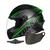 Capacete R8 Fechado Integral Pro Tork Universal Moto Masculino Feminino + Narigueira + Viseira Fumê Verde