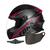 Capacete R8 Fechado Integral Pro Tork Universal Moto Masculino Feminino + Narigueira + Viseira Fumê Rosa