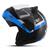 Capacete Robocop Articulado Escometável Modular Masculino Feminino Viagem Jet 2 Carbon Pro Tork PRETO - AZUL