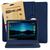 Capinha Capa Para Tablet Multilaser M10A M10 Case Giratória Anti Impacto Durável + Pelicula de Vidro Azul Marinho