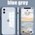 Capinha Com Traseira De Vidro Compatível com iPhone XR  iPhone 11 6.1  iPhone 12 Pro Max Iphone 12 pro Max - Blue Gray