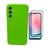 Capinha Silicone Aveludada + Película Frontal Vidro 3D Tela Toda Para Celular Samsung A24 Verde