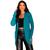 Cardigan Feminino Sobretudo Liso Slim Acinturado Longo Luxo Kimono Modal Parka Sueter Trico Tendencia Inverno Tricot Top Azul tiffany