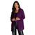 Cardigan Feminino Sobretudo Liso Slim Acinturado Longo Luxo Kimono Modal Parka Sueter Trico Tendencia Inverno Tricot Top Roxo