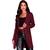 Cardigan Feminino Sobretudo Liso Slim Acinturado Longo Luxo Kimono Modal Parka Sueter Trico Tendencia Inverno Tricot Top Vinho