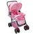 Carrinho Bebê Berço Passeio Reversível Leve e Compacto Dos 6 Meses á 15kg Reclinável 3 Posições Rover Prime Baby Rosa