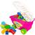 Carrinho Com Blocos De Montar De Brinquedo Coloridos 48 Peças Infantil Playcar Bloco GGB Brinquedos Rosa