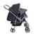 Carrinho de bebê Topázio Travel System reclinável e dobravel com 5 posições, até 15kg Bandeja removível com porta objeto Preto