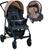 Carrinho de Bebe Travel System Ecco com Bebê Conforto Touring X Burigotto CINZA BEGE