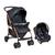 Carrinho de Bebe Travel System Rio K com Bebê Conforto Touring X Burigotto PRETO/COBRE