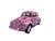 Carrinho de Ferro Miniatura Colecionável Fusca Personalizado Rosa
