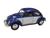 Carrinho De Ferro Miniatura Volkswagen Classical Beetle 1967 Fusca 1:32 Azul metalico, Branco