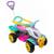 Carrinho De Passeio Maral Quadriciclo Infantil Empurrador Pedal Bebê Criança Menina Branco e Rosa