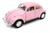 Carrinho Volkswagen Fusca pastel 1967 pastel miniatura Kinsmart - 1/32 Metal Rosa