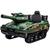 Carro Elétrico Infantil Tanque Exército Controle Criança Até 30Kg Lança Munições Luz Som USB 12v Verde