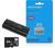 Cartão de Memória micro SD + Adaptador Pen Drive 64gb Classe 10 Multilaser Mc164 Preto