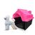 Casa Casinha Cachorro Plástica Desmontável N3 Média Mecpet Rosa