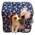 Casa Casinha Pet Cachorro Gato Tecido Luxo Almofada Patachic Azul Marinho/rosa claro