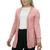 Casaco Feminino Longo Tricot Aberto Inverno Estilo Moda Frio Rosa