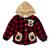 Casaco jaqueta Teddy Bear Longo manabana Infantil Inverno e viagem ao exterior Vermelho