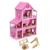 Casinha de Boneca Polly Rosa e Pink + 36 Móveis + parquinho + Nome Montada 0