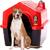 Casinha de Cachorro N4 Porte Médio/Grande Casa Pet Chaminé Vermelha